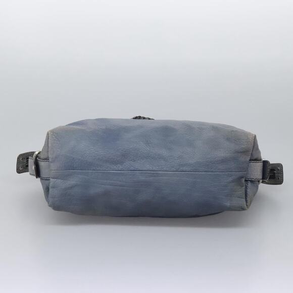 GUCCI Bamboo Tote Bag Leather Blue Silver - Picture 9 of 16